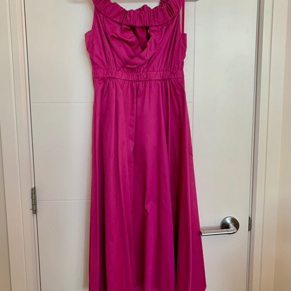 Maeve Raspberry Off-the-Shoulder Midi Dress - Picture 2 of 2
